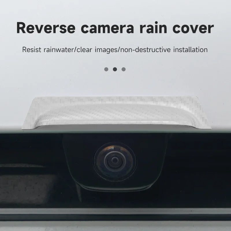 قطعتان من واقيات المطر لكاميرا الرؤية الخلفية للسيارة - غطاء حماية بلاستيكي سميك واسع الحواف، سطح غير لامع بتصميم مثلث #2