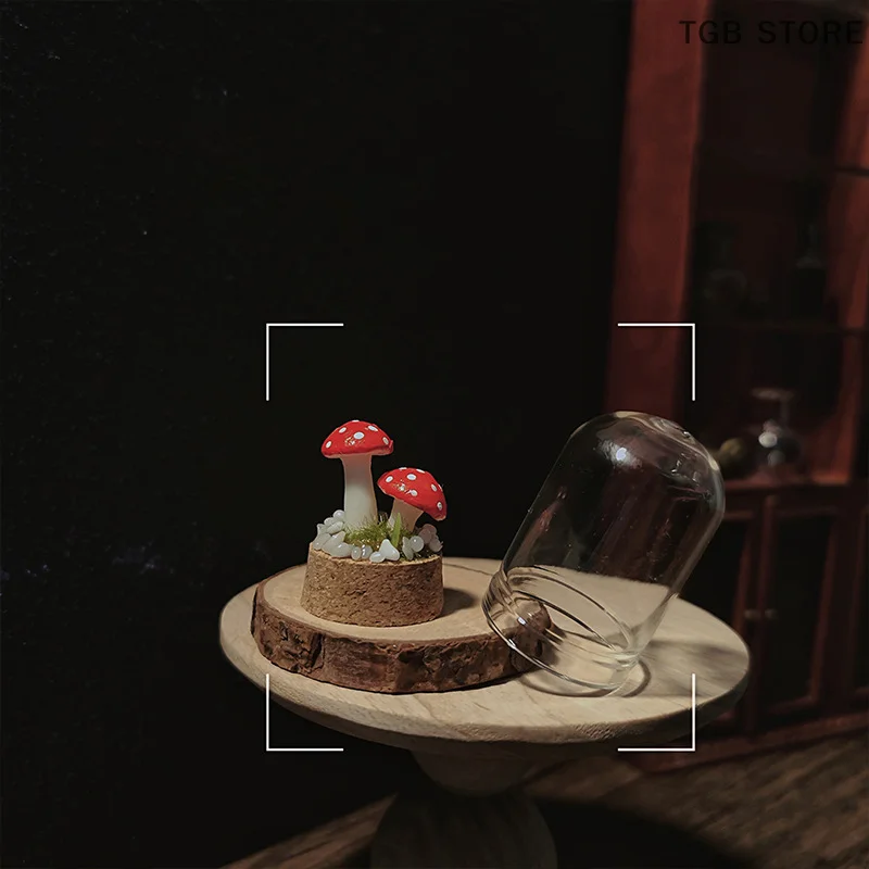 1 stks miniatuur tuin landschap magisch bos glas decoratie model ornament poppenhuis mini paddestoel speelgoed