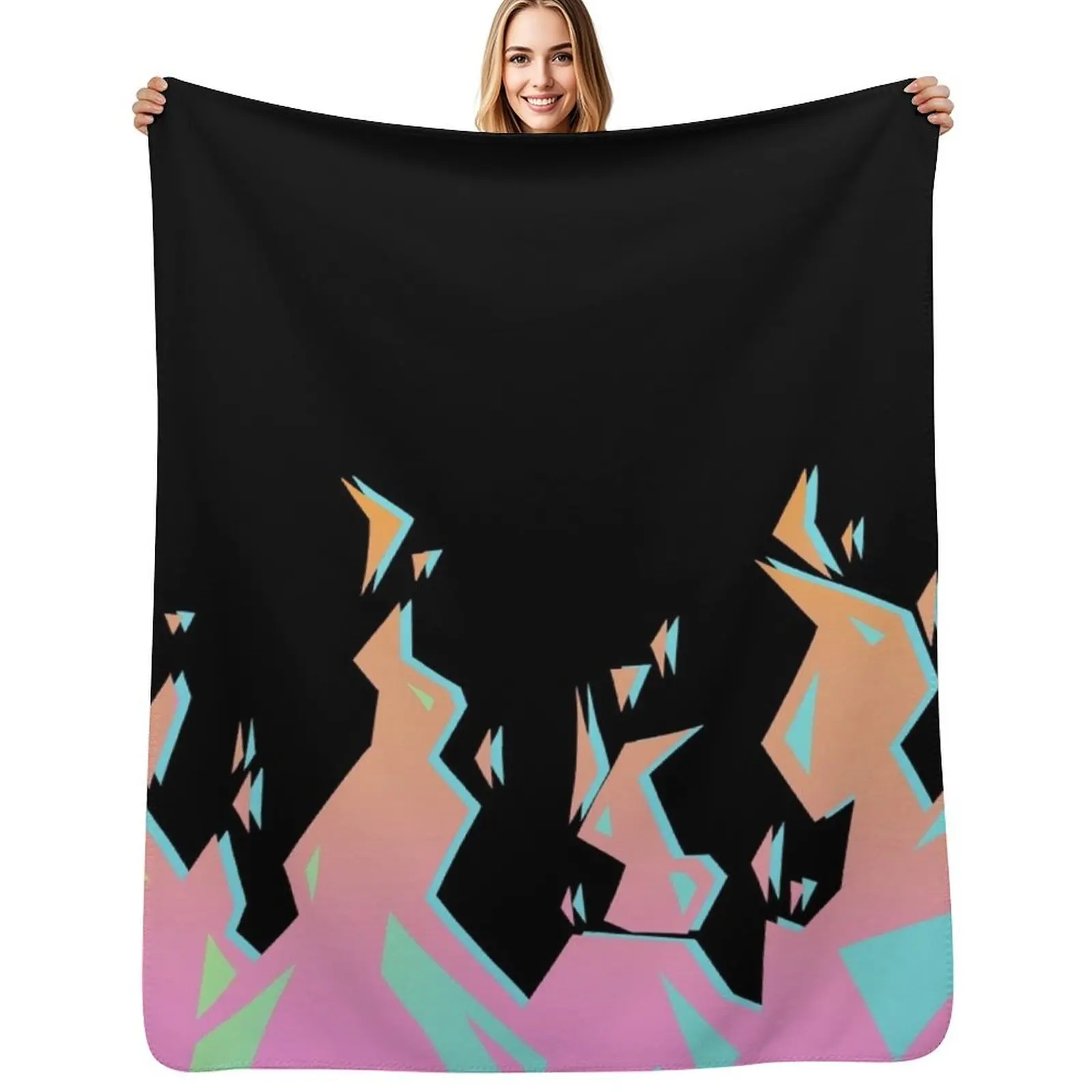 Promare Burnish Flames Throw Blanket Beach Plaid Hairy Personalized Gift Decorative Throw Blankets