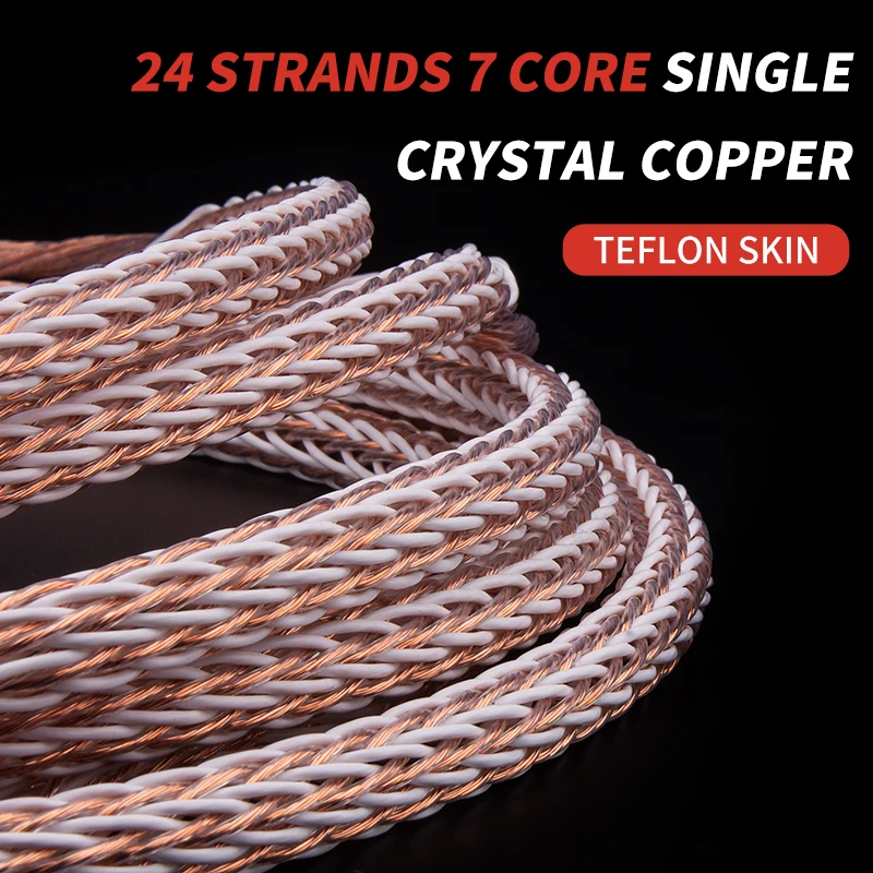 Aouyade Hi-end DIY HIFI Silver Plated Y shape spade to banana plugs 12TC 24 core speaker cable Cord Wire