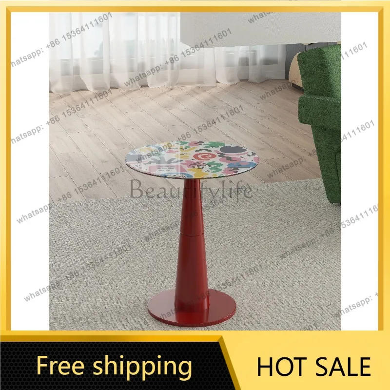 YJ Italian Minimalist Luxury Designer‑Style Round Side Table Art Decor For Modern Home Living Room