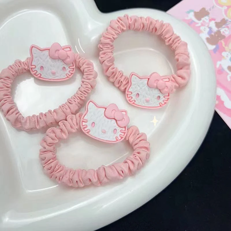 Sanrio Hallo Kitty süße Haarnadel Haar Seil Mädchen Haars pangen Cartoon Anime Kopfschmuck Mädchen Kawaii Haarschmuck niedlichen Geschenk