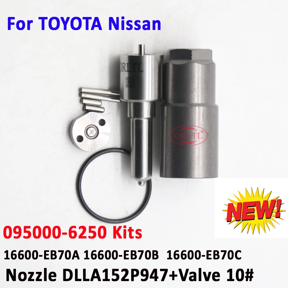 ORLTL 095000-6250 Repair Kit Fuel Injector Diesel DLLA152P947 Nozzle 16600-EB70A 16600-EB70B 16600-EB70C 16600-EB70D For TOYOTA