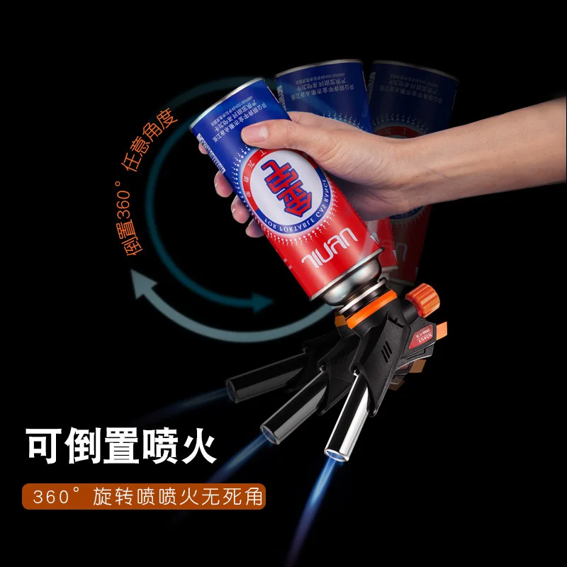 Welding Gas Torch Flame Gun Burner Nozzle Flamethrower Butane Burner Outdoor Camping BBQ Brazing Torch Kitchen Cooking Burner