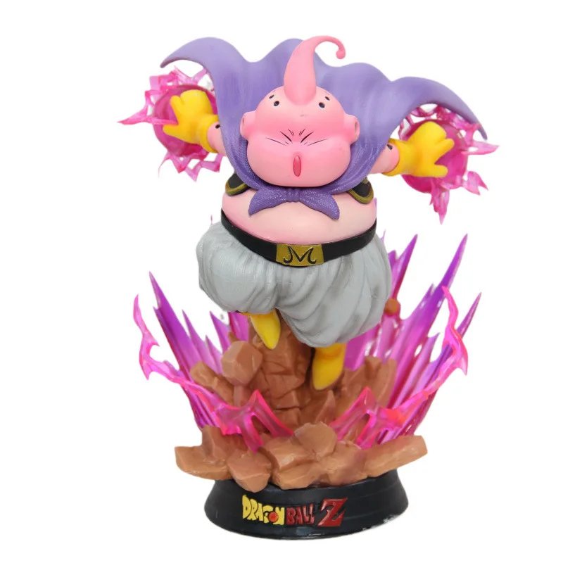 Figurka Dragon Ball Majin Buu Świecąca Statuetka Anime - Kolekcjonerska Figurka z PVC Dekoracja na Biurko Ozdoby Prezent Urodzinowy dla Dzieci Zabawka 19cm