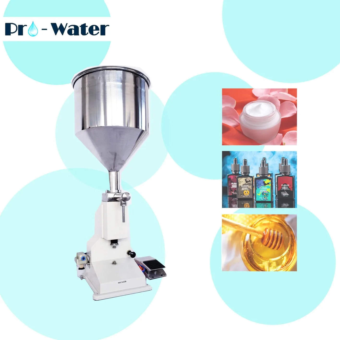 

A02 Pnuematic Filling Machine Paste Filler Shampoo Cream Cosmetic Liquid Sauce Oil Filler 5~50ml Free Shipping