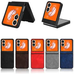 For Tecno Phantom V Flip 2 Case Luxury PU Leather Hard Back Cover Case For Tecno Phantom V Flip2 Phone Case