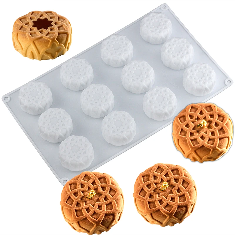 1pcs Silicone Baking Cake Mold for Birthday Wedding Eid Al-Fitr Umrah Qiyam Celebration for Cake Mousse Mooncake Chocolate