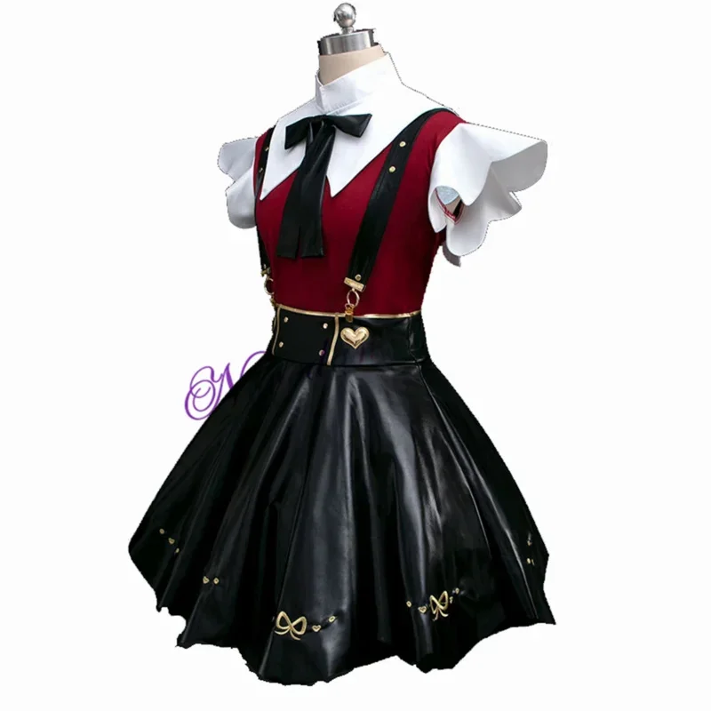 A Needy Girl Overdose Abyss Cosplay Costume Shoe Wig Anime Game Ame Abyssoning Angle Dokuro Chan Cosplay Black Leather Skirt Set