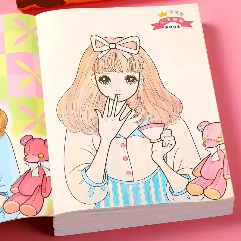 Prinzessinnen-Malbuch für Mädchen – 6 Bücher mit niedlichen Zeichnungen und Lernaktivitäten, Malbuch für Kinder, Malbuch für Mädchen – Detail 3