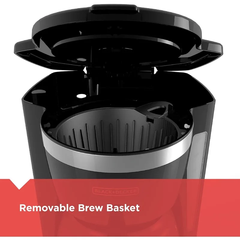 BLACK+DECKER 12-Cup Digital Coffee Maker, CM1160B, Programmable, Washable Basket Filter, Sneak-A-Cup, Auto Brew, Wa