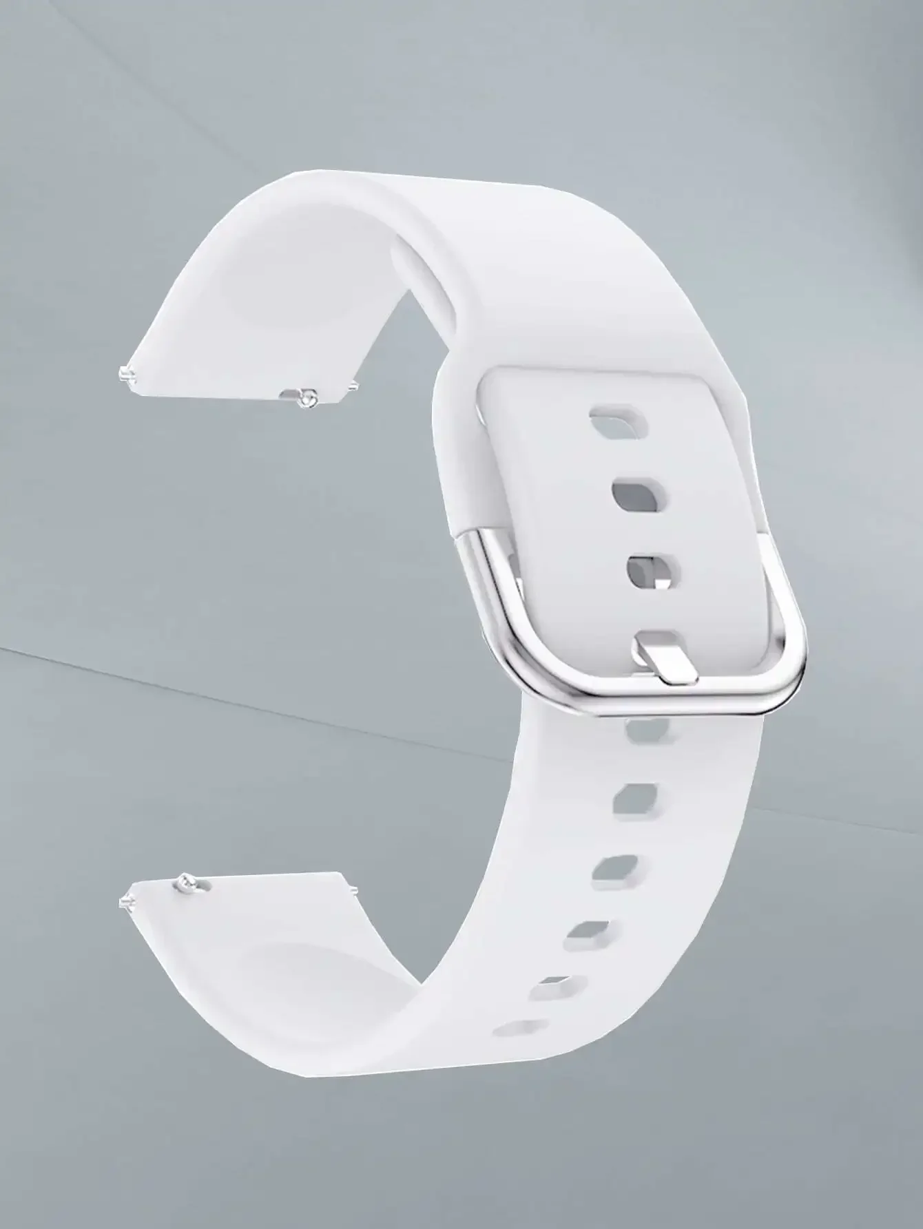 

1pc White Fashion Silicone Watchband 20/22mm, Compatible With Galaxy Watch4/Huawei GT3pro As A Gift For Students Returning To School