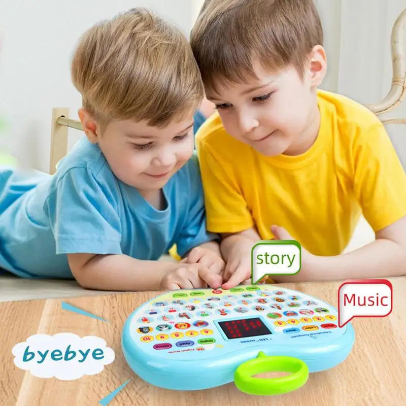 Toddlers Tablet Toys Smart Educational Toy LED Screen Display Learning Machine Numbers ABC Spelling Pad For Children 3-6 Years