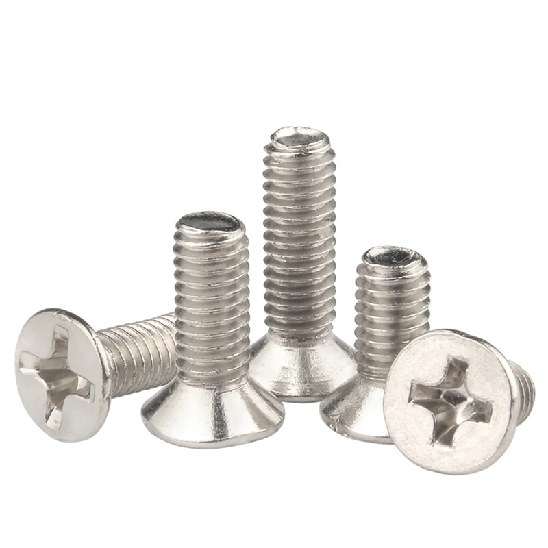 20~ 1000pcs M1.2 M1.4 M1.7 M2 M2.5 M3 M4 M5 Nickel Plated Carbon Steel KM Screw Cross Flat Countersunk Head Phillips Screws