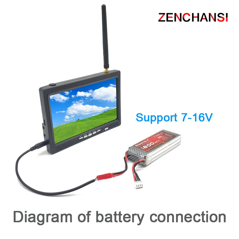 Lange Afstand 5.8G Zender TS-5W Fpv Fm Module Audio En Cmos1200tvl Nacht Visi Camera Met 7 Inch Tn Hd Fpv Monitor