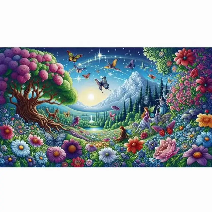 Fullcang Neue Diamant Malerei Große Größe Kirschblüte Mond Schmetterling Landschaft Diy Volle Mosaik Stickerei Bild Kreuz Stich Kits 5