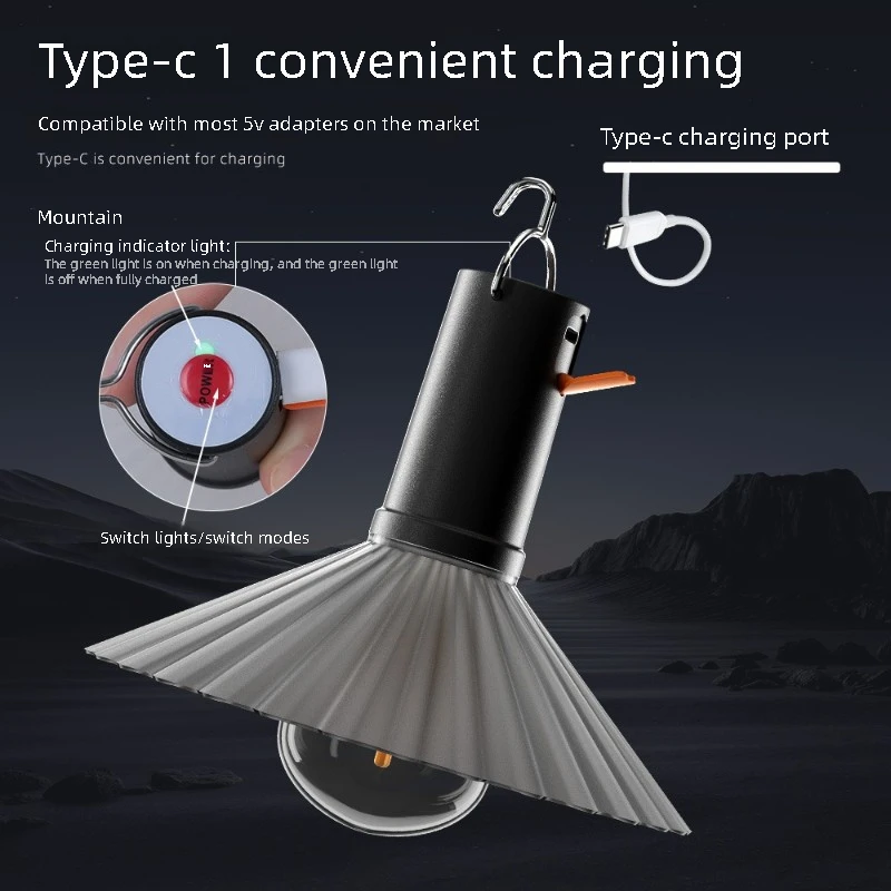 Retro Camping Long Battery Life Super Bright Outdoor Charging Camping Lighting Stall Ambient Light Survival Emergency Light