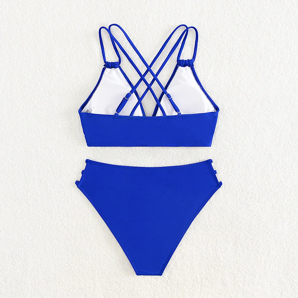 Bikinis Push Up, traje de baño para mujer, conjunto de Bikinis brasileños, traje de baño negro acolchado, ropa de playa con cuello Halter 2025, traje de baño S