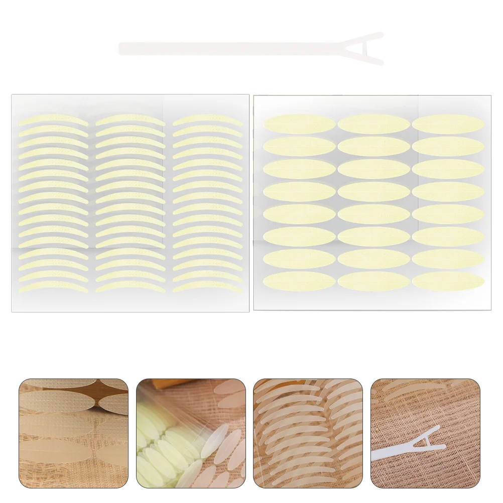 2세트 쌍꺼풀 테이프 보이지 않는 가벼운 통기성 오래 지속되는 방수 자연스러운 눈꺼풀 스티커 후드형 눈용 뷰티