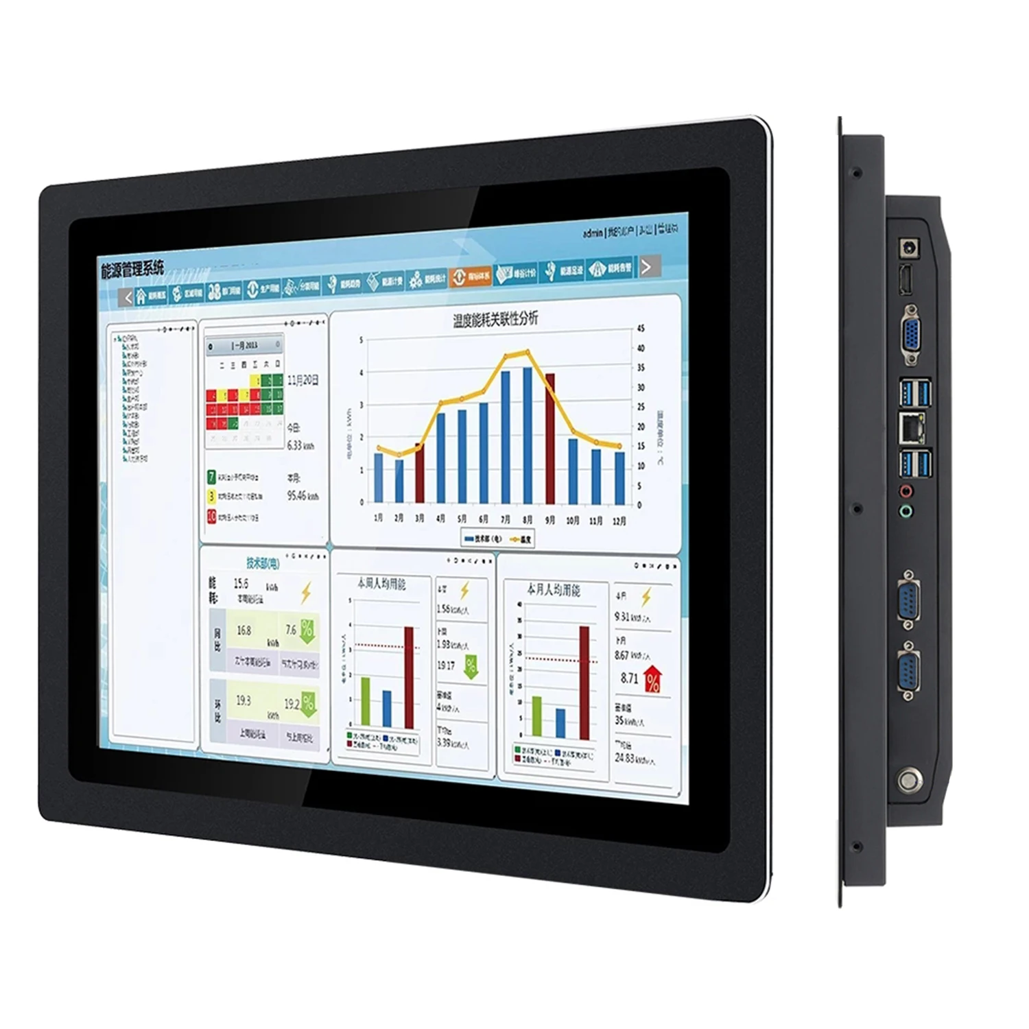 17 19 21.5 inch industrial touch computer all in one pc with resistive touch screen IP65 waterproof front panel for win10/11 pro