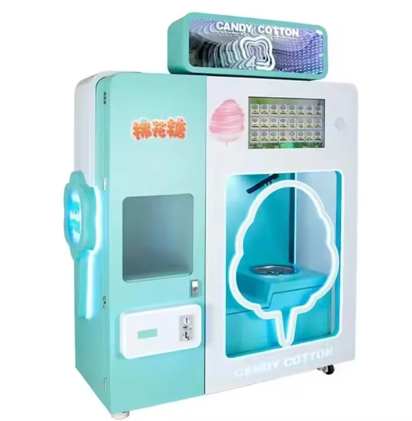 Funpark High-Quality Automatic Cotton Candy Vending Machine Interactive Candy Experience for Amusement Parks