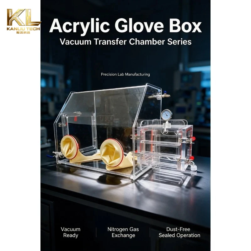 Acrylic Anaerobic Glove Box Dust Free Lab Nitrogen Inert Gas Sealed Chamber Simple Cell Inoculation Work Cabinet