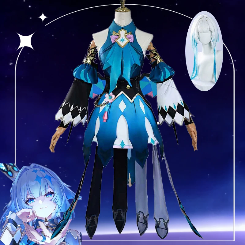 لعبة هونكاي: أزياء ستار ريل التأثيرية أنيمي سيريدا لعب الأدوار حديثًا فستان الدعاوى للنساء الكبار كوميك كون الزي شعر مستعار الأحذية