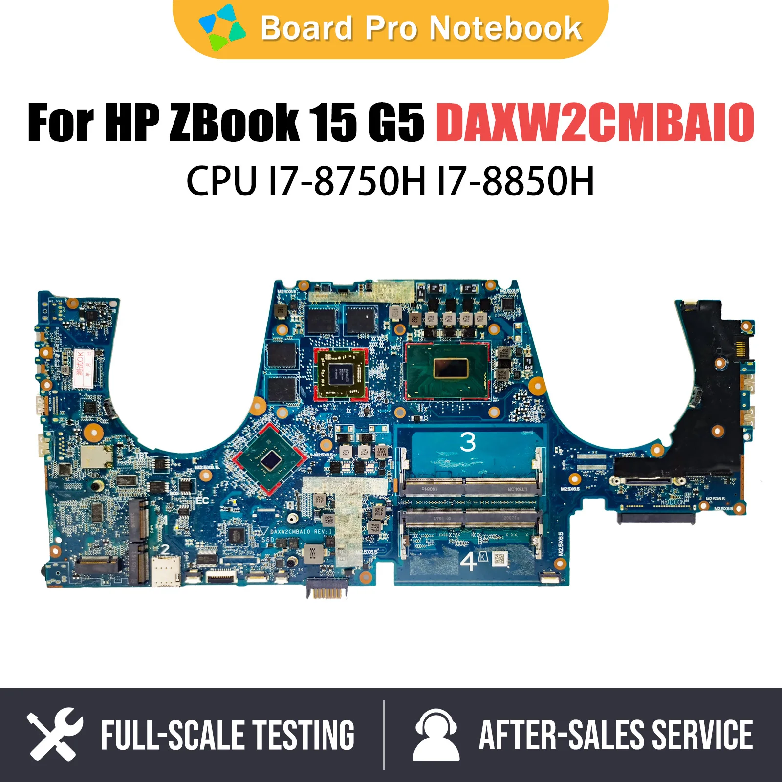 

Notebook Mainboard For HP ZBOOK 15 G5 Laptop Motherboard DAXW2CMBAI0 DAXW2CMBAF0 motherboard CPU I7-8750H I7-8850H V4G Test OK