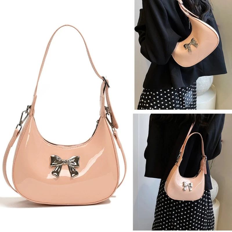 2024 Bowknot Underarm Bag Shoulder Bags for Girl Women Vintage Armpit Bag Fashion Bags Large Capacity Leather Handbag