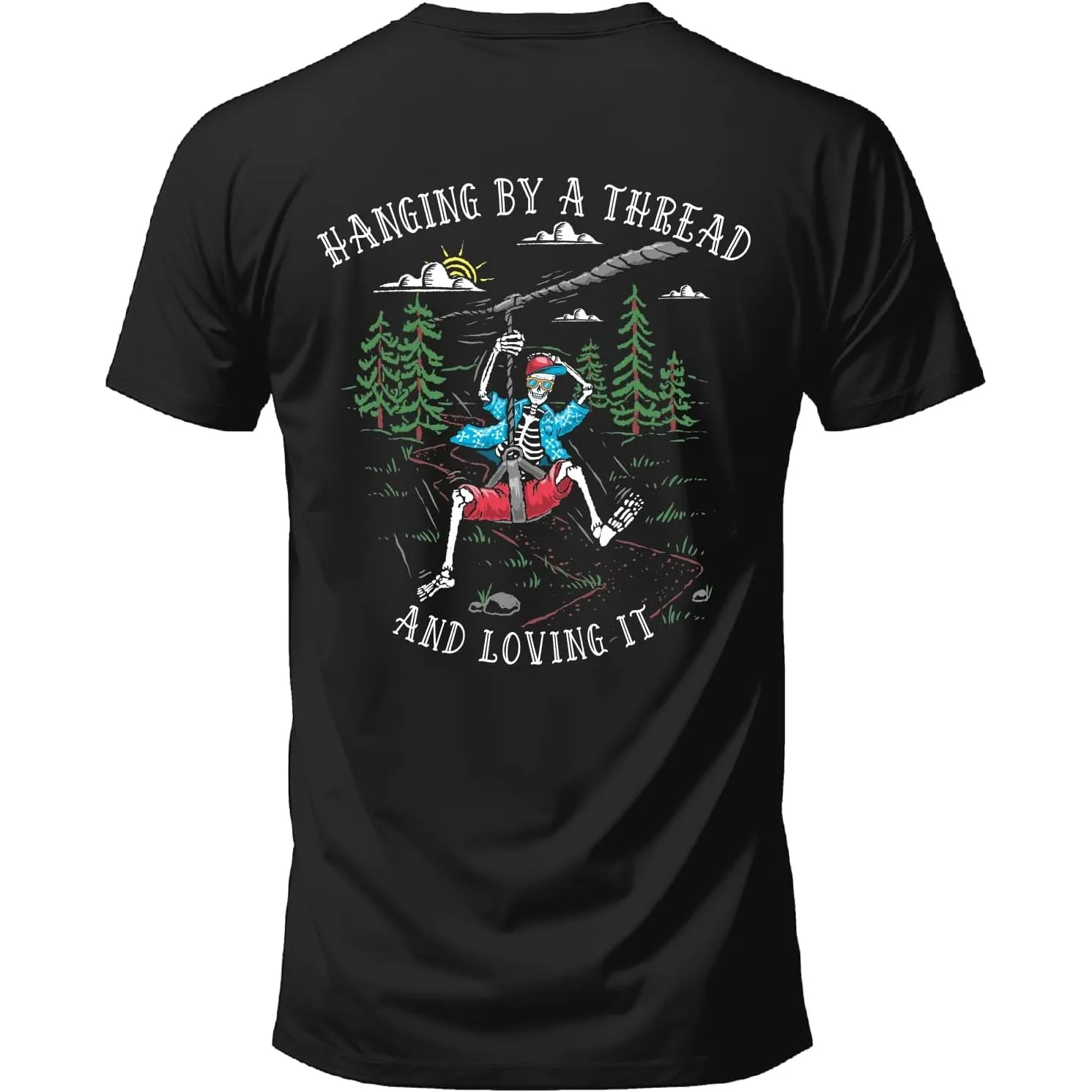 Outdoor Adventure Zipline - Kaos Grafis Hanging By A Thread
