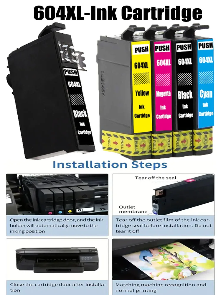 604xl compatible epson  ink cartridges for Epson XP-2200 XP-3200 XP-4200 WF-2910DWF WF-2950DWF Printer