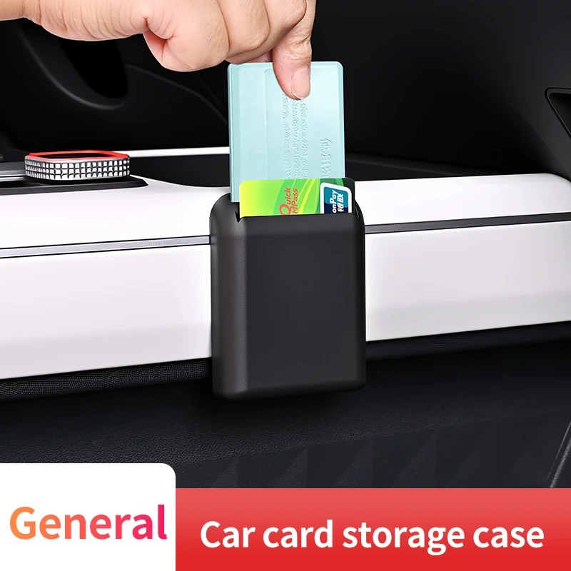 Traceless Adhesive In-Car Ticket Organizer, Rigid Plastic Card & Coin Holder Free Up Cup Holder Space