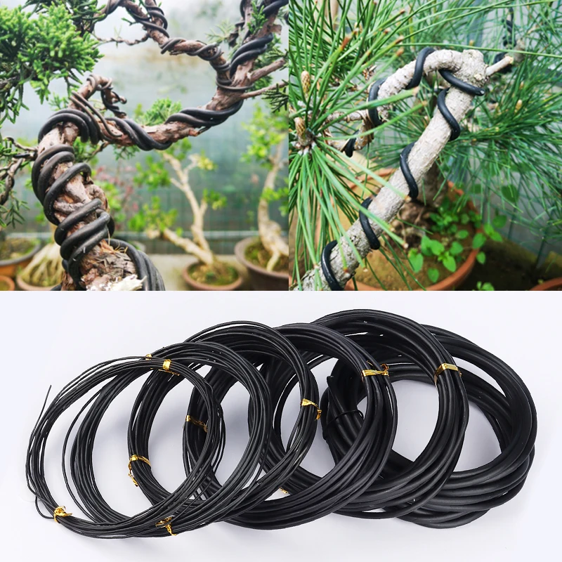 Total 5m (Black) Bonsai Wires Anodized Aluminum Bonsai Training Wire 6 Sizes (1.0/1.5/2.0/2.5/3/3.5mm) For Gardening Plant Shape