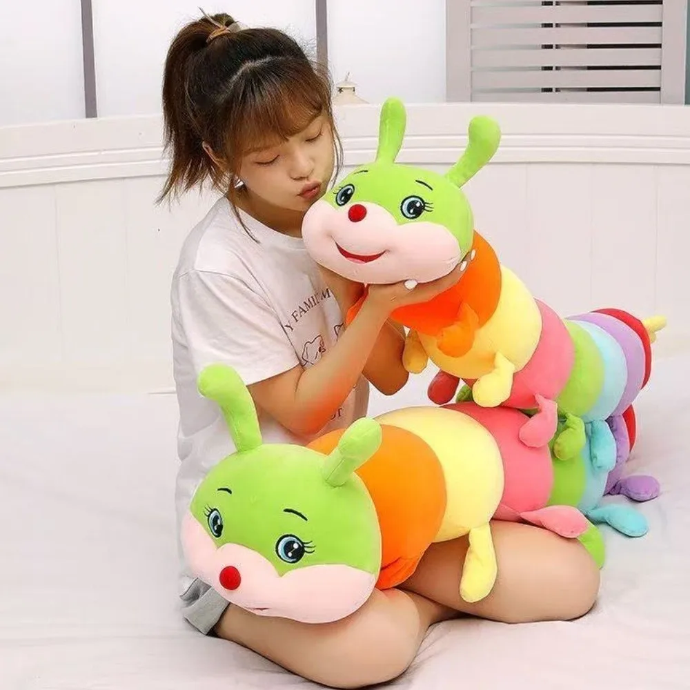 Colorful Accompany Caterpillar Soft 60cm Cartoon Pillow Insect Sofa Decor