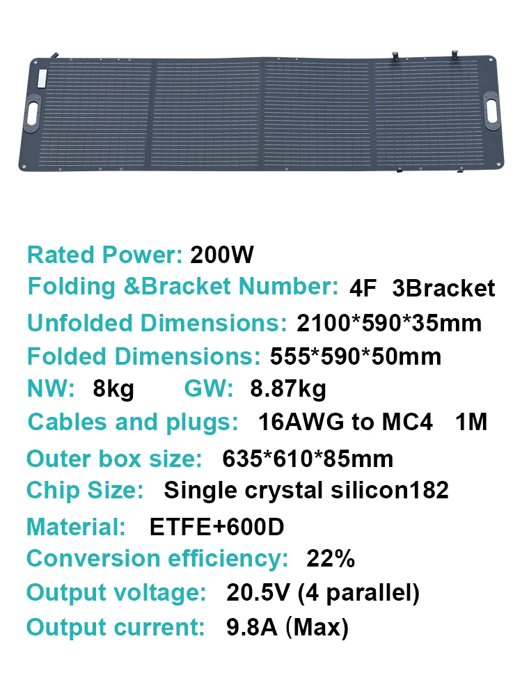 2600W Portable Power Station ETEF 200W 20.5V Solar Panel 2048Wh Lifepo4 Battery Energy Storage Supply Camping Campervan Outdoor