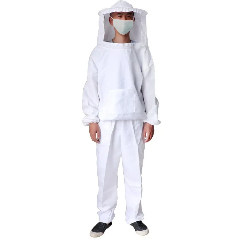 

Pure white thick anti bee suit, white split one-piece anti bee suit