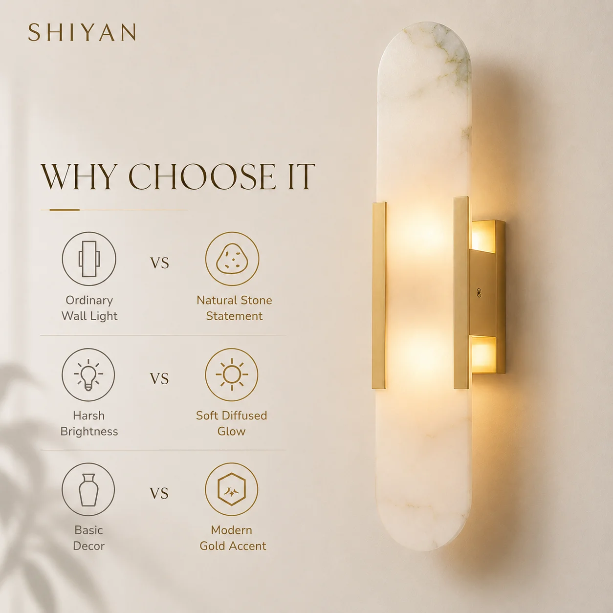 SHIYAN Spanish Natural Marble Wall Lamp Bedside Lamp Postmodern Living Room Corridor Decorative Atmosphere Lamp