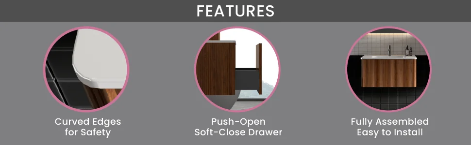 modern vanity with large storage