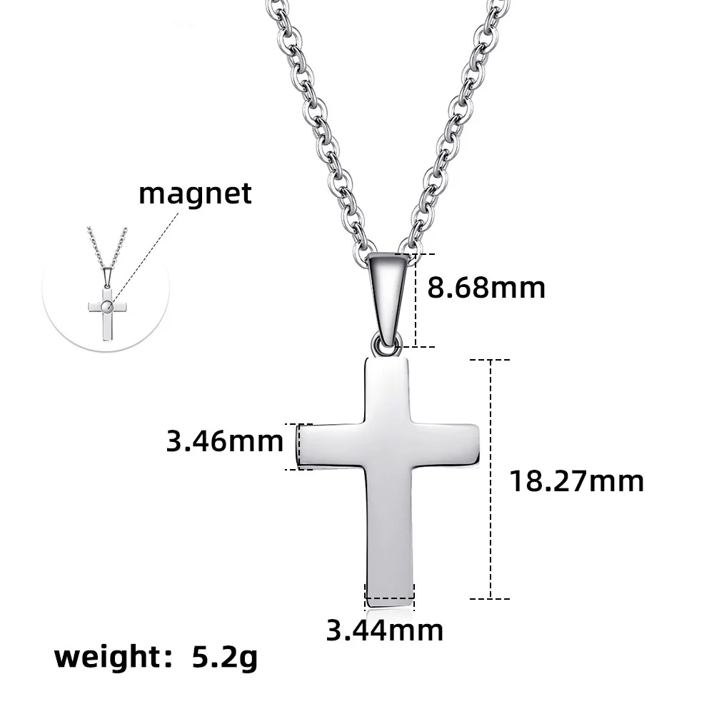 Cross Necklace Faith Pendant Dainty Chain Minimalist Simple Tiny God Lords Prayer Religious Jewelry Gift