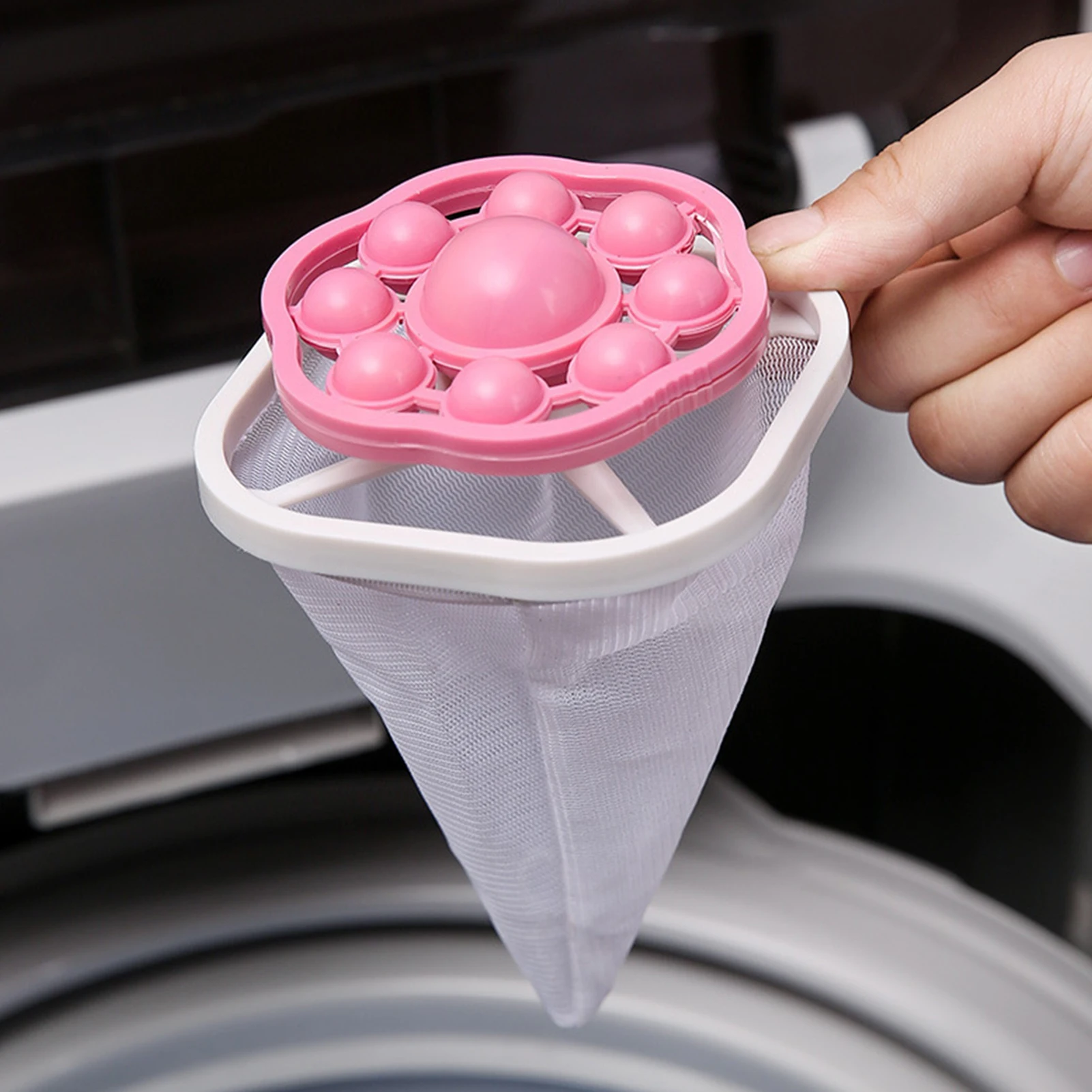 Washing Machine Floating Lint Mesh Bag Household Lint Catcher for Laundry for Dog Cat Fur Hair Collector