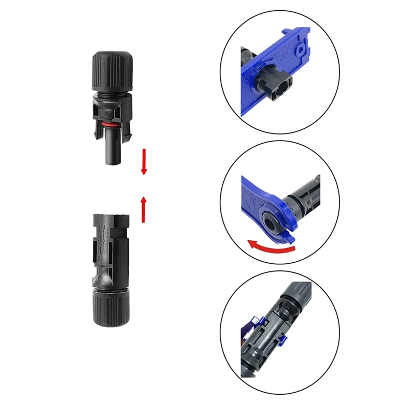 Y-Type 1-Way 3 Photovoltaic Connector Photovoltaic Connector 2 Connector Spanners 1 Photovoltaic Wire Crimping Pliers