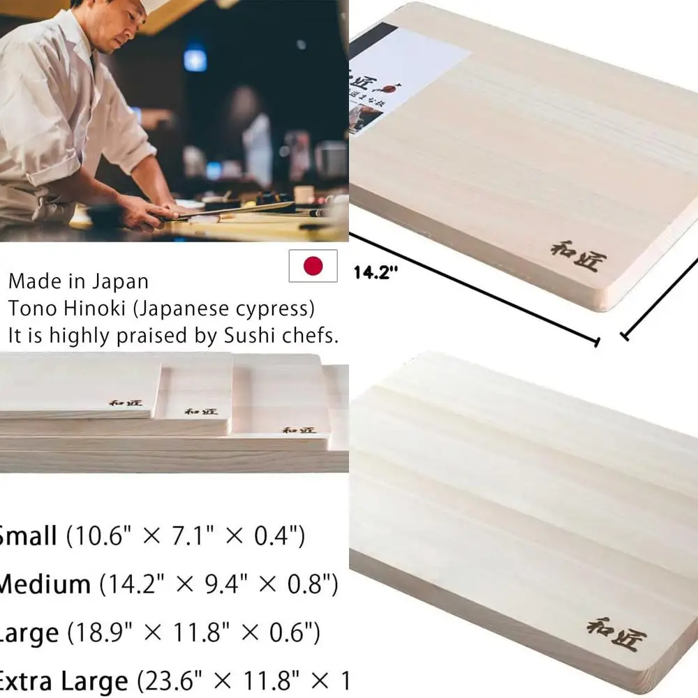 

Японская разделочная доска Hinoki Cypress среднего размера — качество премиум-класса, ручная работа в Японии