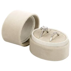Single Double Ring Oval Velvet Ring Box Engagement Marriage Proposal Confession Wedding Ring Box