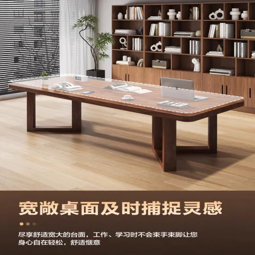 HT Desk new home to the living room tea table solid wood high-end office large board table spot fast delivery