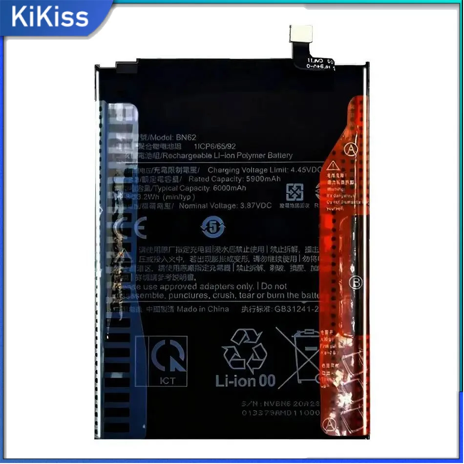 Reliable Replacement Mobile Phone Battery Fast Charging For Xiaomi Redmi Note 9 4G BN62 Note9 Version 6000Mah