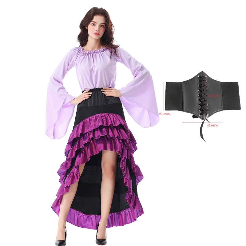 女性カーニバルハロウィンカリブ海海賊コスチュームトップスカートエリザベス衣装コスプレファンシーパーティードレス