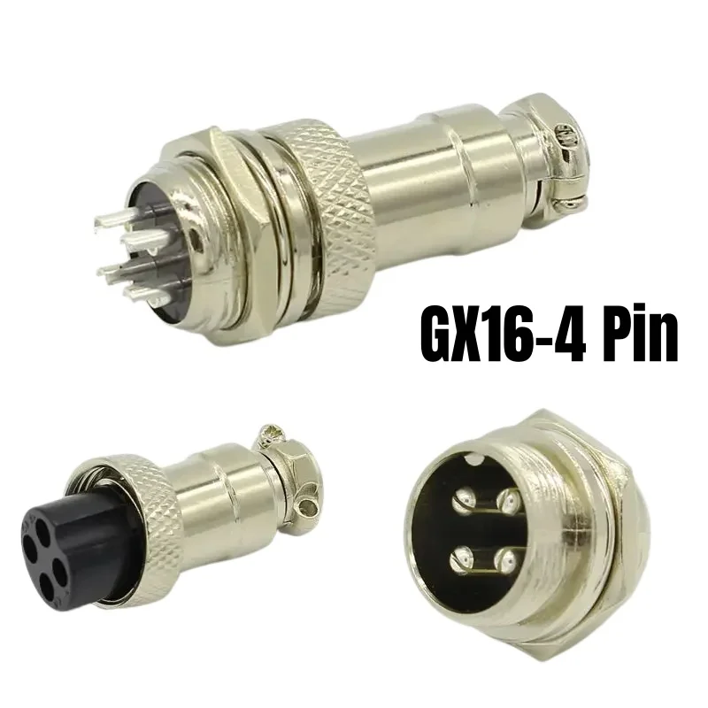 1set GX16-4 4 Pin Male & Female Diameter 16mm Wire Panel Connector L72 GX16 Circular Connector Aviation Socket Plug