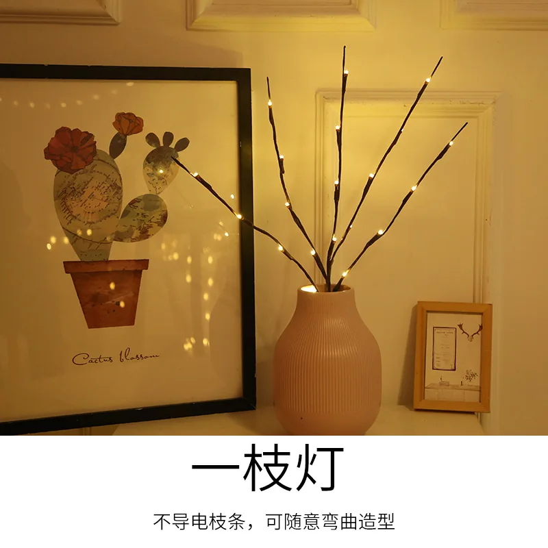 LED Willow สาขาไฟธรรมชาติแจกัน Filler Willow Twig Lighted สาขาคริสต์มาสไฟตกแต่ง