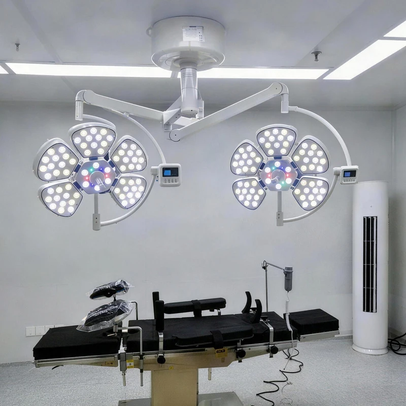 

LED Surgical Light Double Dome Ceiling Mounted Shadowless Lamp For Operating Room Hospital Medical Equipment