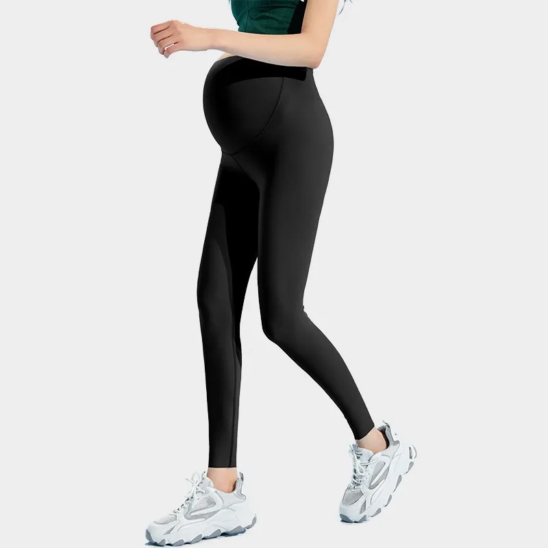 Leggings finas para maternidade, sem costura, suporte para barriga, verão, calças de yoga, casacos, prontos para gravidez, leves e elásticos